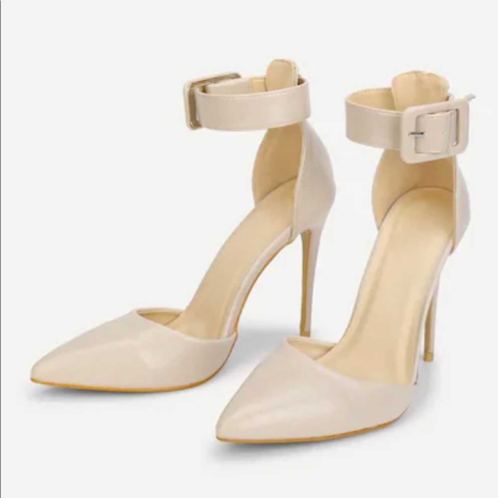RUI Nude Heels with Ankle Strap!